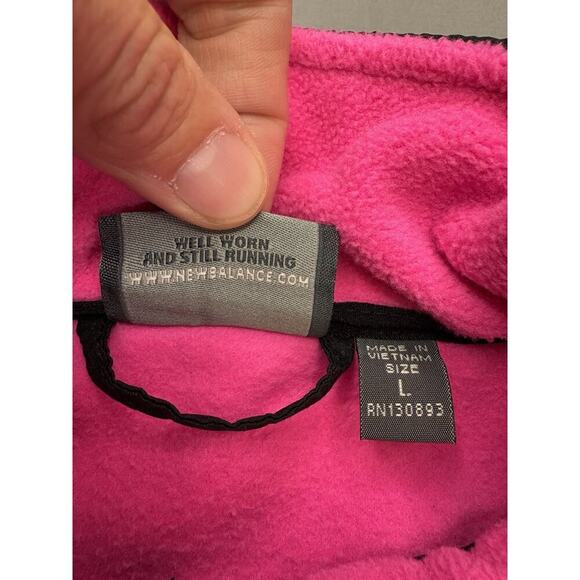 New Balance Womens L Hot Pink Full Front Zip Fleece Jacket Pockets RN130893 - Picture 6 of 8